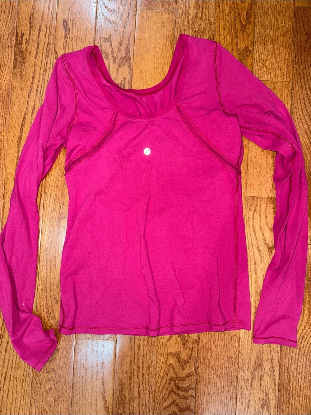 Lululemon Women’s Long Sleeve Scoop Neck Top - Magenta